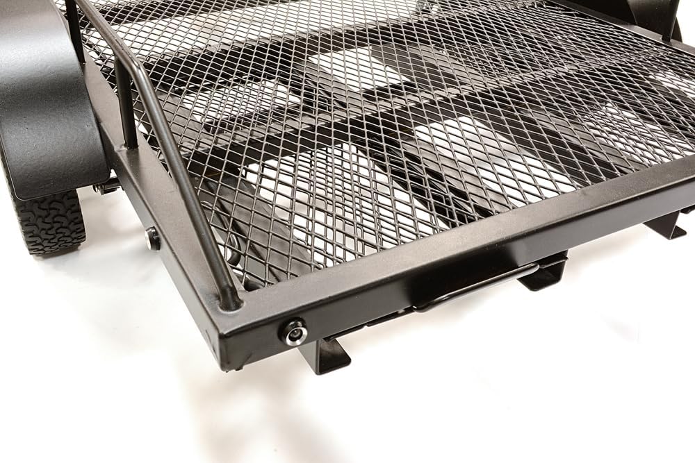 Integy Black Machined Alloy Dual Axle Flatbed Trailer Kit for 1/10 Scale RC Vehicles