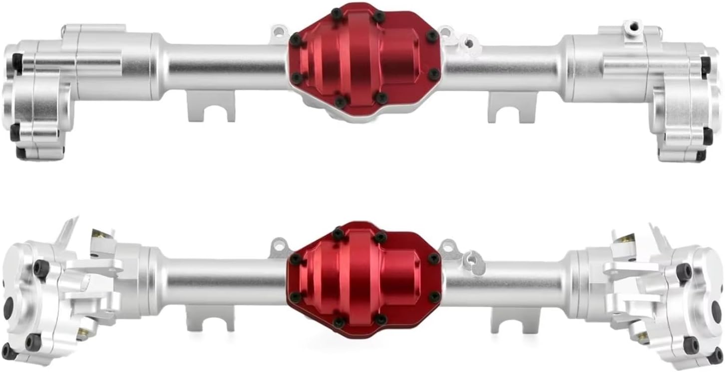 Compatible with Absima for Yucatan YK4082 YK4083 CR1.8 1/8 RC Crawler Car Upgrades Parts Metal Front and Rear Portal Axle RC Front and Rear Axle(1Set)