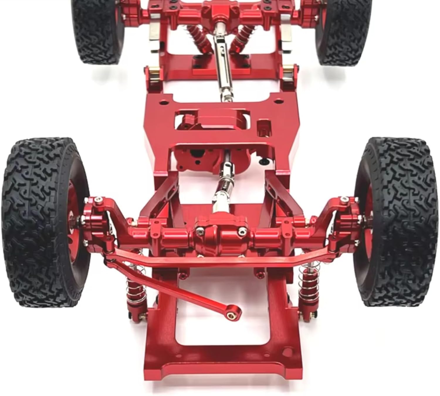 for MN82 1/12 Metal Front and Rear Portal Axle for Chassis Link Rod Pull Rod Mount Shock Absorber Side Pedal RC Car Upgrade Parts RC Car Parts(Red)