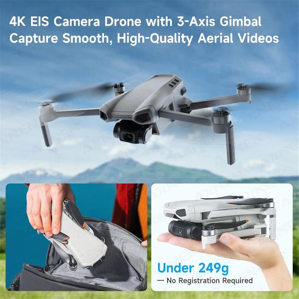 Triple Battery,017 4K Camera Drone with 3-Axis Gimbal, 249g Foldable Quadcopter, 10KM HD Transmission, 35min Flight,GPS Smart Follow