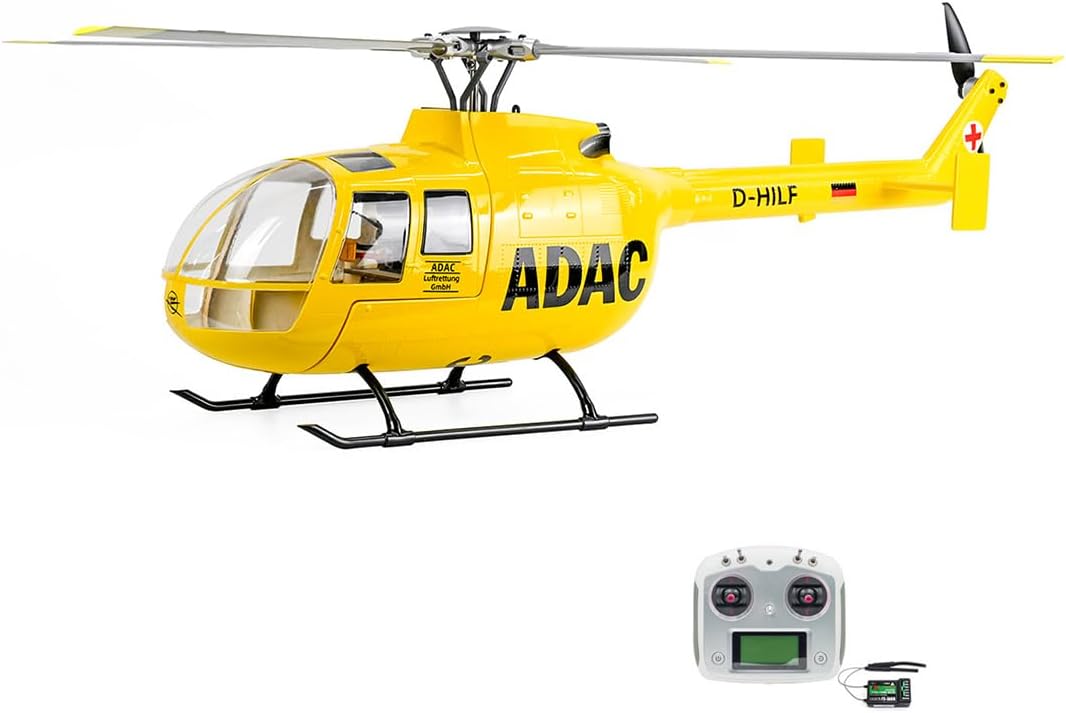 FLYWING BO105 RC Helicopter, 2.4G 6CH 470-Class RC Aircraft with GPS Positioning, Quick-Release Rotor System, Three Flight Modes, Outdoor Flight for Adult Enthusiasts, Beginner-Friendly