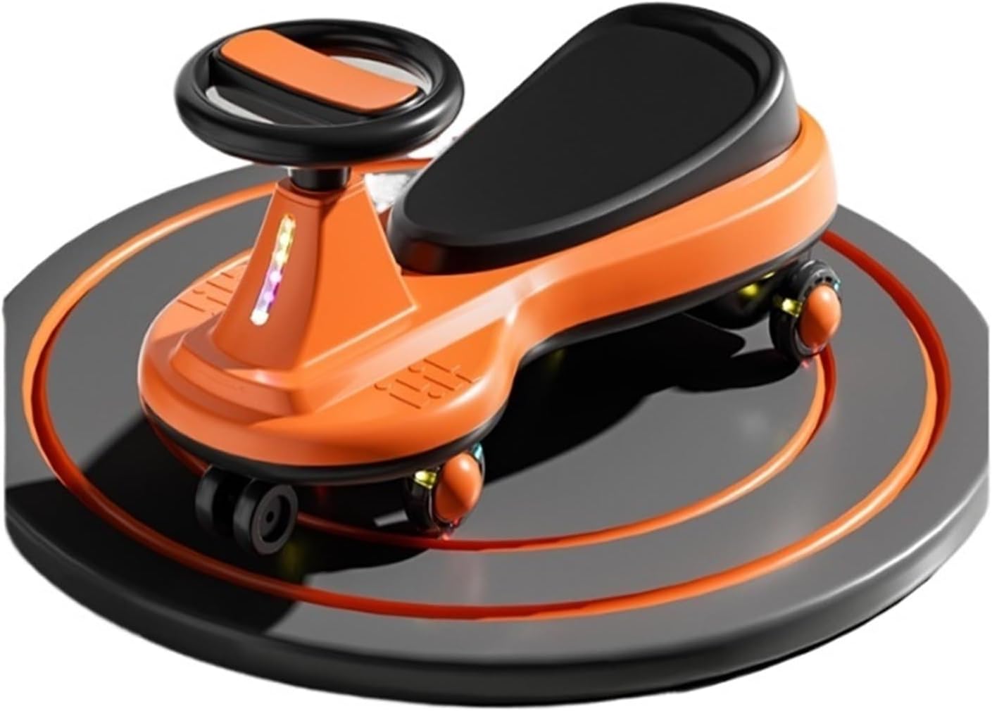 Swing Car for Kids Ride-On Toy Flashing Wheels Anti-Rollover Wiggle Car for Boys Girls 3 Years and Up(Orange)