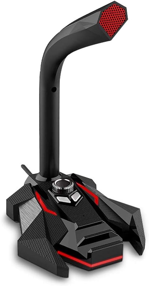Dynamic Wired Game Condenser Microphone USB Studio Gaming 360 PC Microphone for Computer Desktop Professional Dual Mic LED