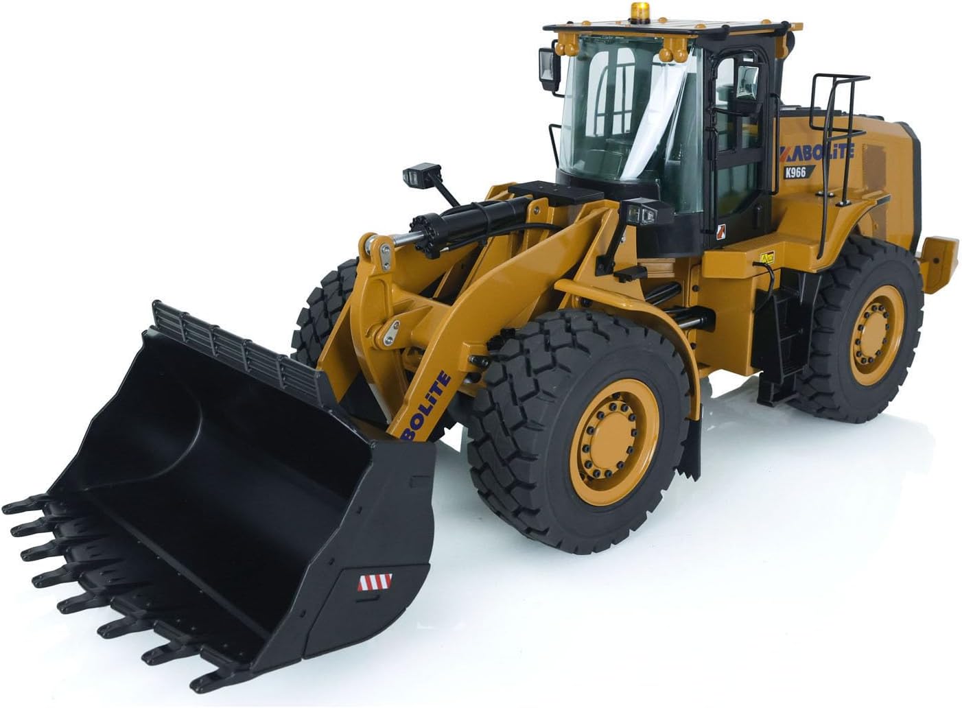Kabolite Hydraulic RC Loader 2.4G 1/16 for Construction Vehicle Huina K966 7500Mah Battery Charger Lights Flysky ST8 Radio Painted Yellow