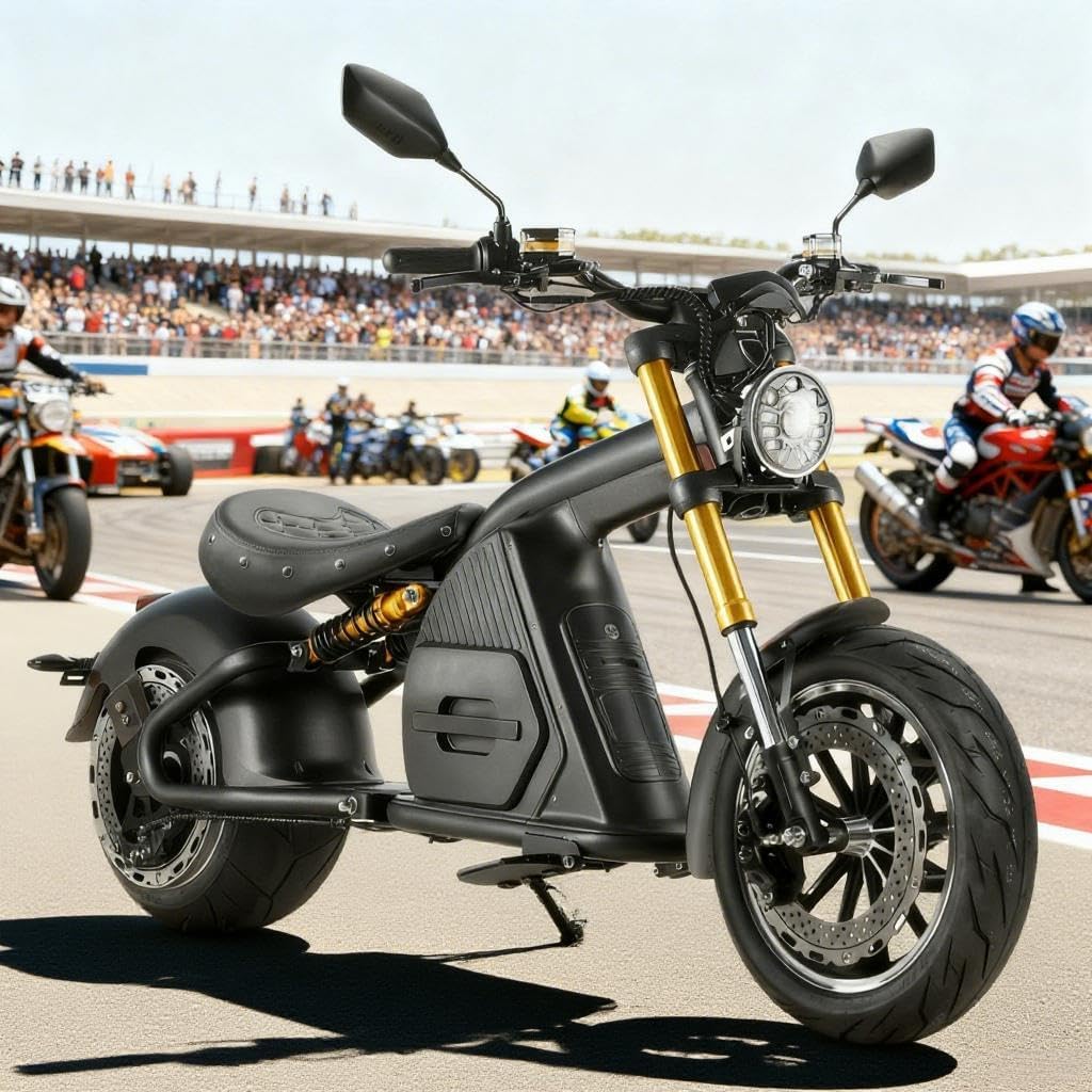 eAhora M8S (2026 Update) 4000W Electric Motorcycle for Adults,50MPH 72V 35Ah Battery 90 Miles Long Range,Full Suspension Dual Hydraulic Brakes,Street Legal Scooter