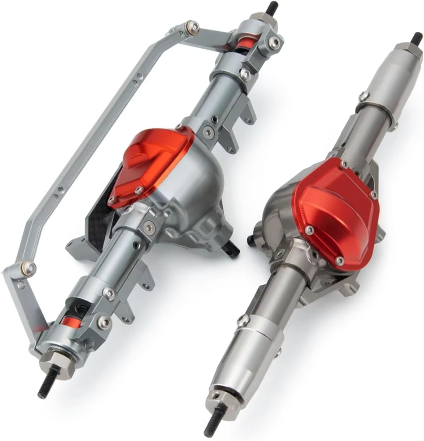 Rc Crawlers Axles For Axial For SCX10 90047 For Wrangler TFL 1/10 Aluminum Front Rear Portal Axle RC Crawler Car Complete Accessories(1set)