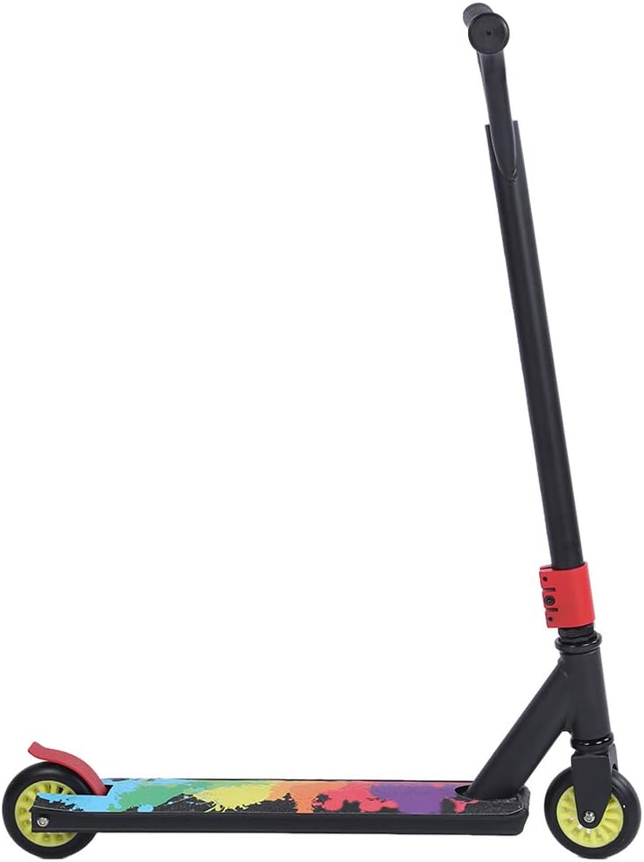 Lightweight Portable Stunt Scooter, Adult Scooter Set with Aluminum Alloy Wheels, Elastic PU Wheels and ABEC 7 Bearings, Black Scooter for Commuting, Travel and Adventure