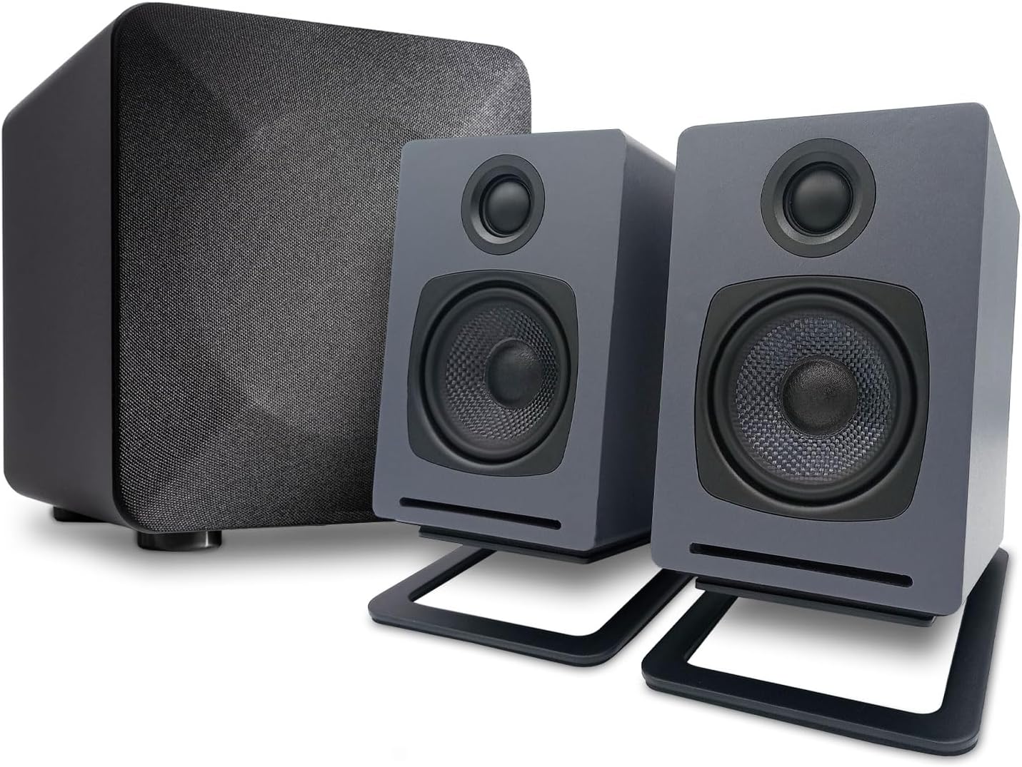 Audioengine A1 Computer Speakers with Subwoofer S6 and DS1M Metal Stands