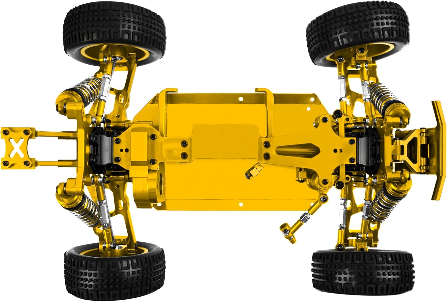 ShareGoo Metal RC Body Chassis Frame 1/14 4WD Frame Kit Compatible with WLtoys 1/14 144010 144001 144002 RC Car Upgrade Parts (Gold)