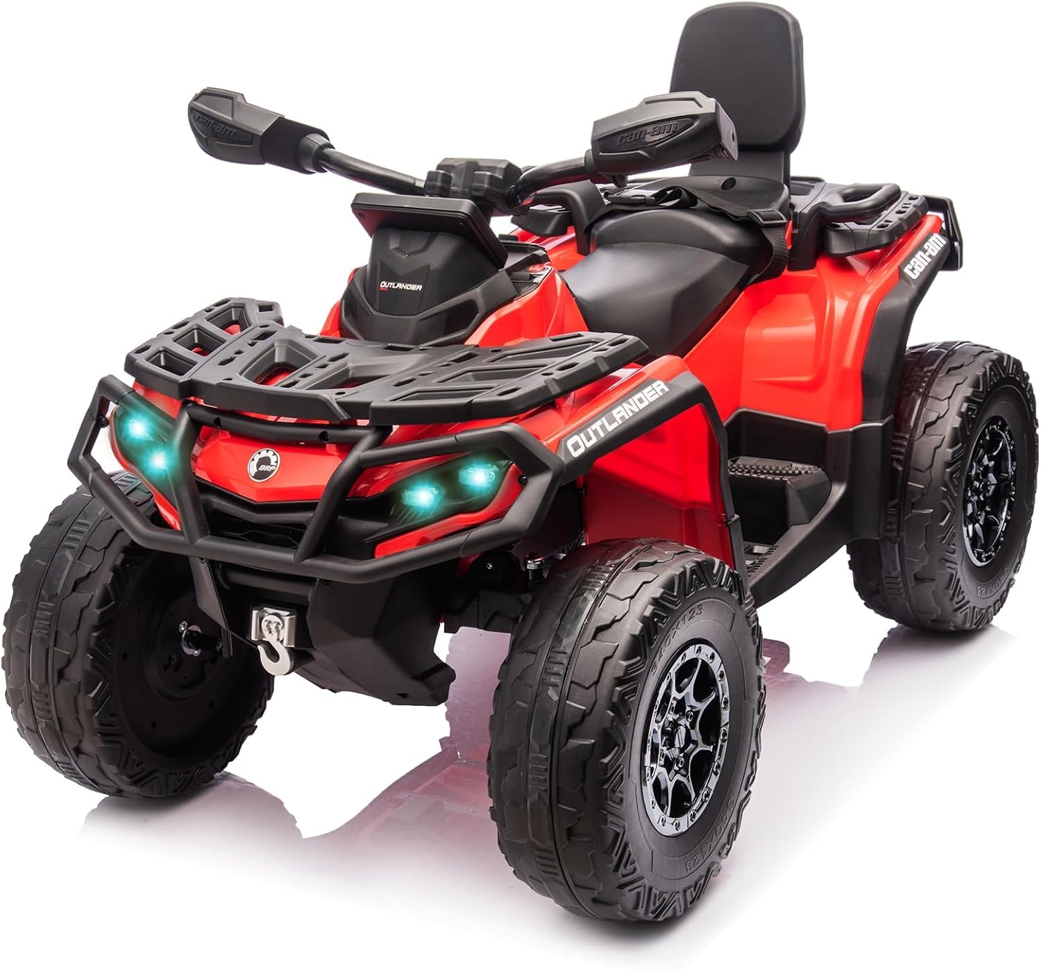 12v Kids Electric ATV, Ride-on Toy Car for Toddlers, 4-Wheel Vehicle with 2-Seater, Remote Control, LED Lights, Music, and Spring Suspension, Electric Car for Kids, 4 Mph Safety Speed, Blue