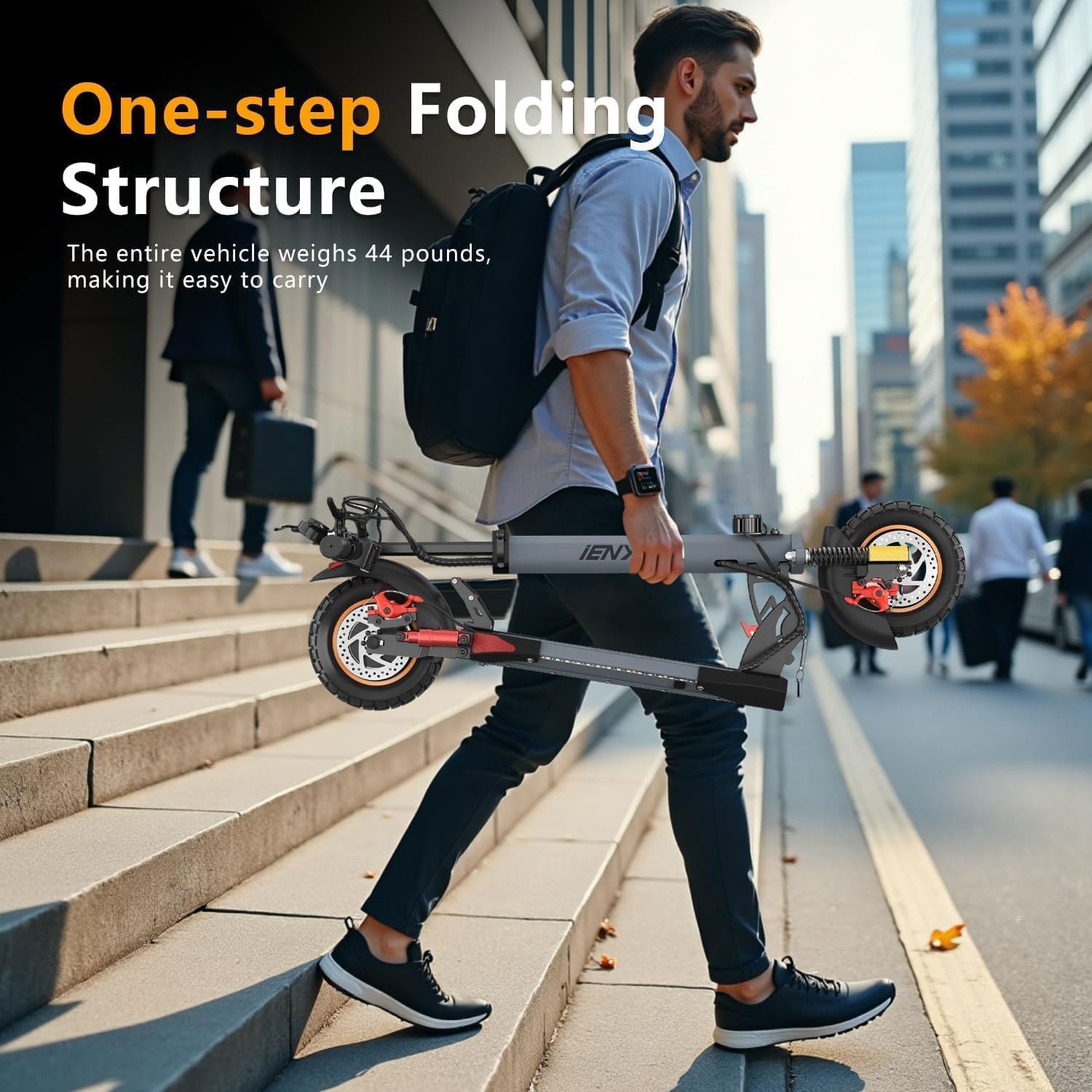 Electric Scooter Adults, 800W Motor & 28MPH Portable Folding Commuting Eletric Scooter, Up to 25 Miles Range, 10