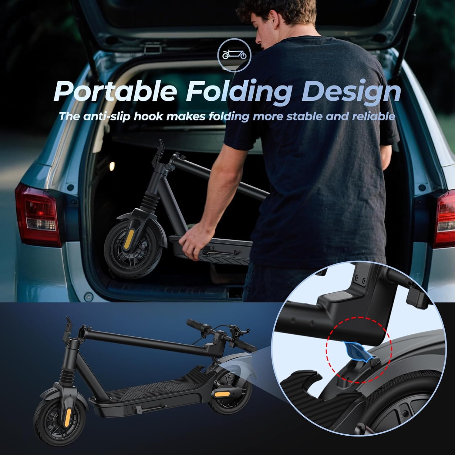 Electric Scooter for Adults, Max Speed 20 Mph, 500W/1000W Peak Motor, 8.5