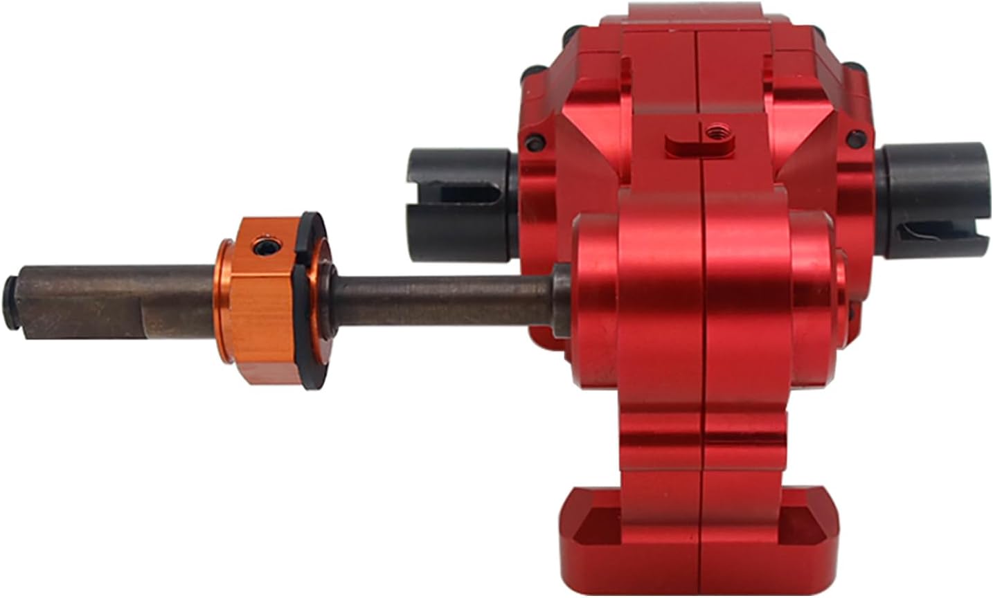 FLMLF CNC Metal Three-Stage Split Differential Diff.Gear Box Case Assembly Kit for 1/5 Hpi Rofun Rovan Km Baja 5B 5T 5Sc Rc Car Parts (Red)