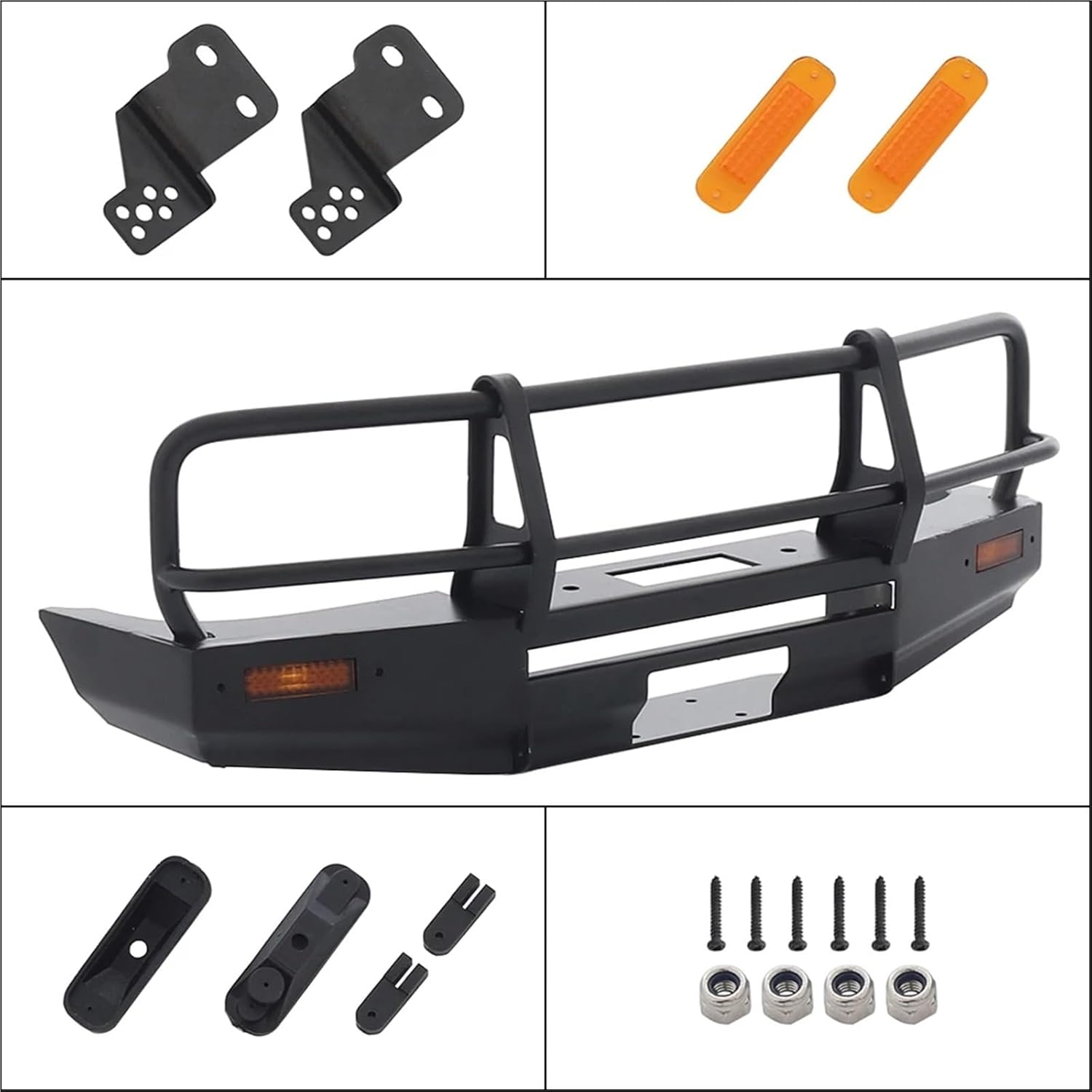 RC Car Parts Compatible with RCRUN for RUN80 for Land for Cruiser 80 1/10 RC Crawler Car for Chassis Body Upgrade Bumper Bull Bars Front Winch Bar