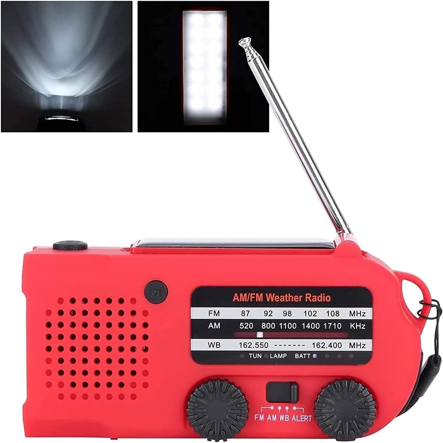 Emergency Weather Crank Solar Powered Portable Radios with AM/FM