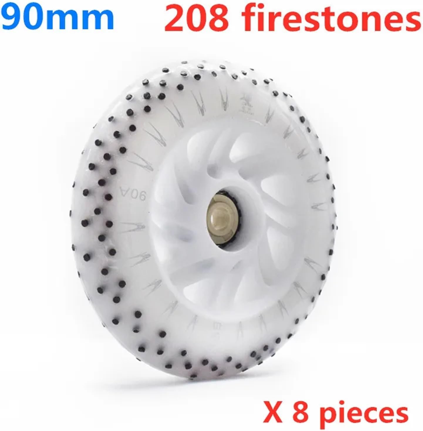 Roller Skate Wheels 90mm 100mm 110mm Speed Skating Wheel White Blue red Colorful 110 Inline Skates tyre 90A Shine Flash fire Stone Flint Spark(8 90mm 208flints)