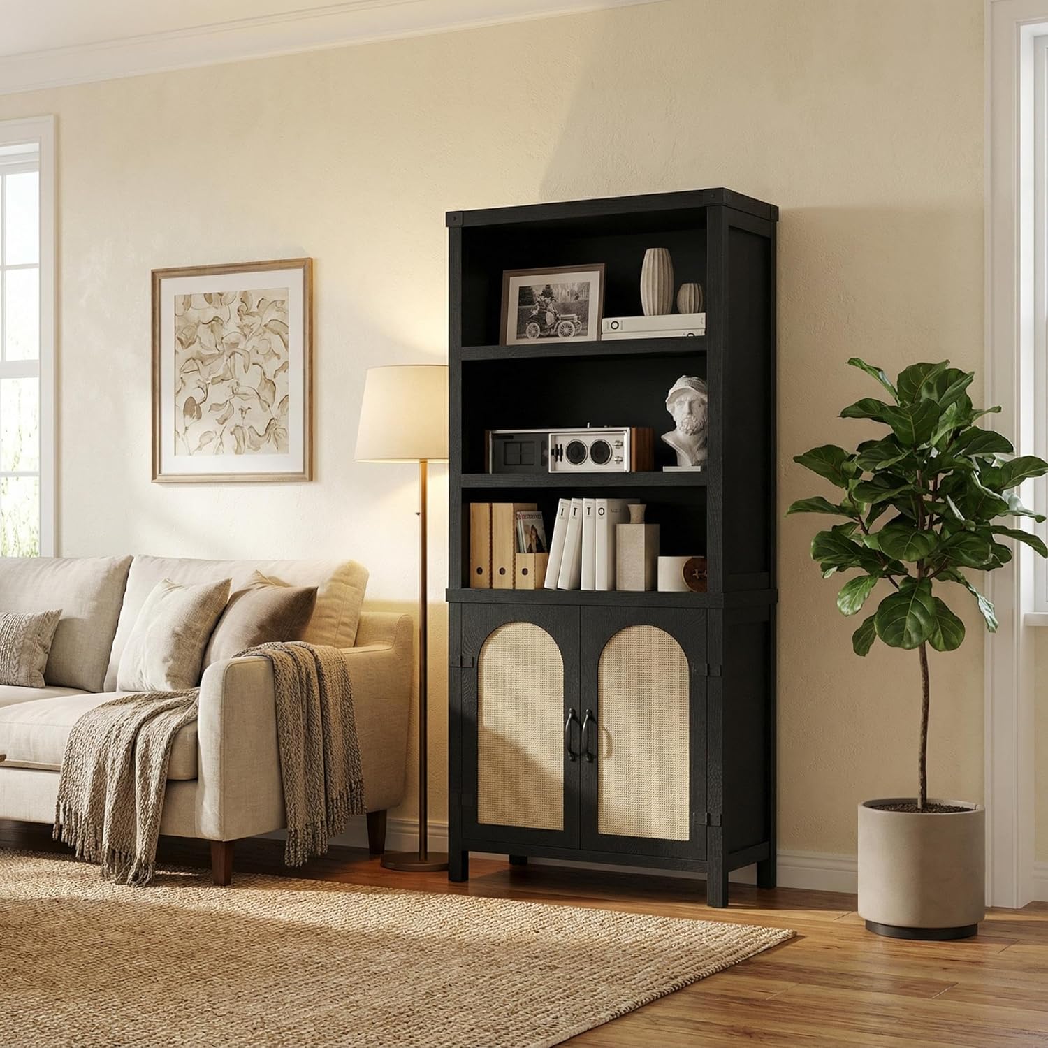 Takywep 3-Tier Bookshelf, 70-Inch Tall Bookcase, Large Bookshelves and Bookcases Freestanding Display Shelves, Wood Book Shelf for Living Room, Home Office, Bedroom