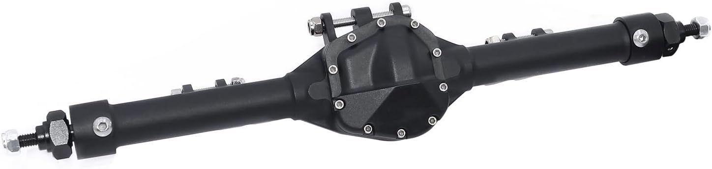 Aluminum One Piece Construction Axle Offset Straight Axle Set for 1/10 RC Crawler Axial SCX10 II Vanquish VS4-10 Rock Truck Part(Rear Axle Black)