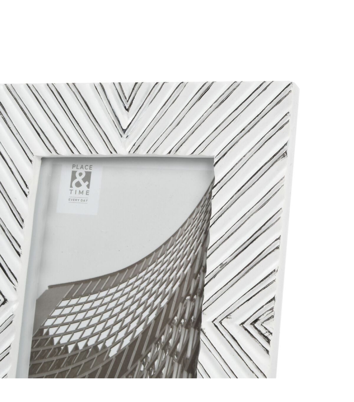 5 x 7 White Sculpted Resin Tabletop Picture Frame by Place & Time