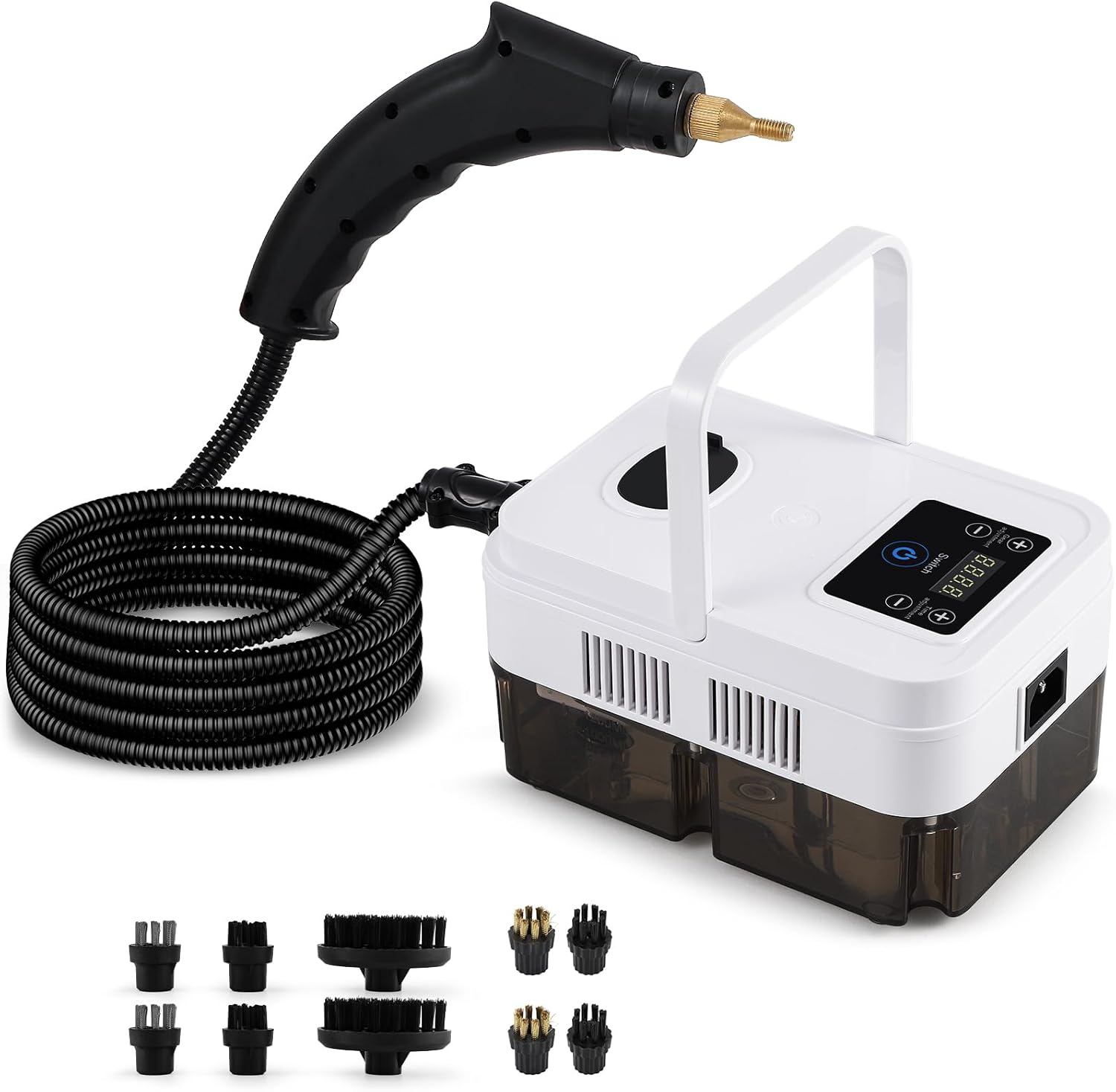 Hapyvergo Timing Steam Cleaner, Extra 2 Nylon Brush, 2 Brass Brush