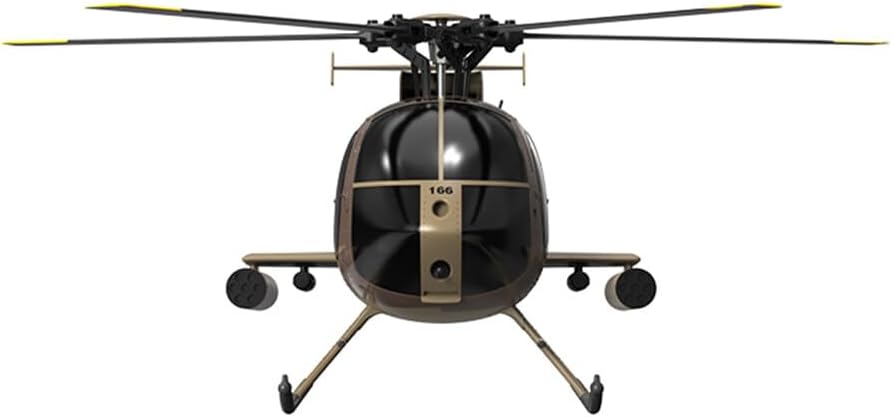 C189 MD500 Little Bird RC Helicopter for Adults - 1/28 Scale 6CH Remote Control Helicopter with Brushless Motor, 6-Axis Gyro & Optical Flow, One-Key Takeoff/Landing - Camo,4 Battery