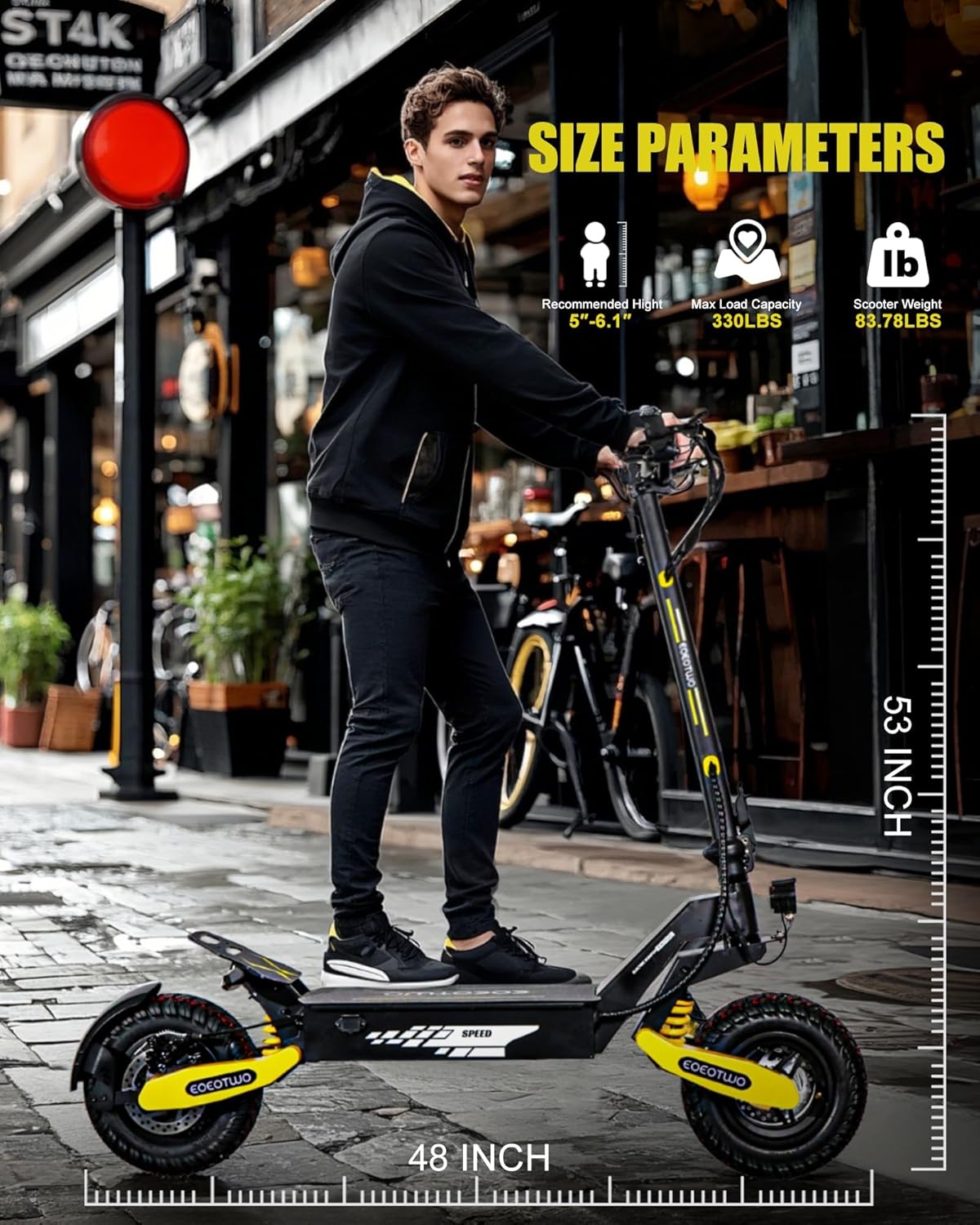 Off Road Electric Scooter for Adults, 1200W/2400W Motor E Scooter, Up to 31/40 MPH Top Speed & 20/43 Miles Long Range, 11