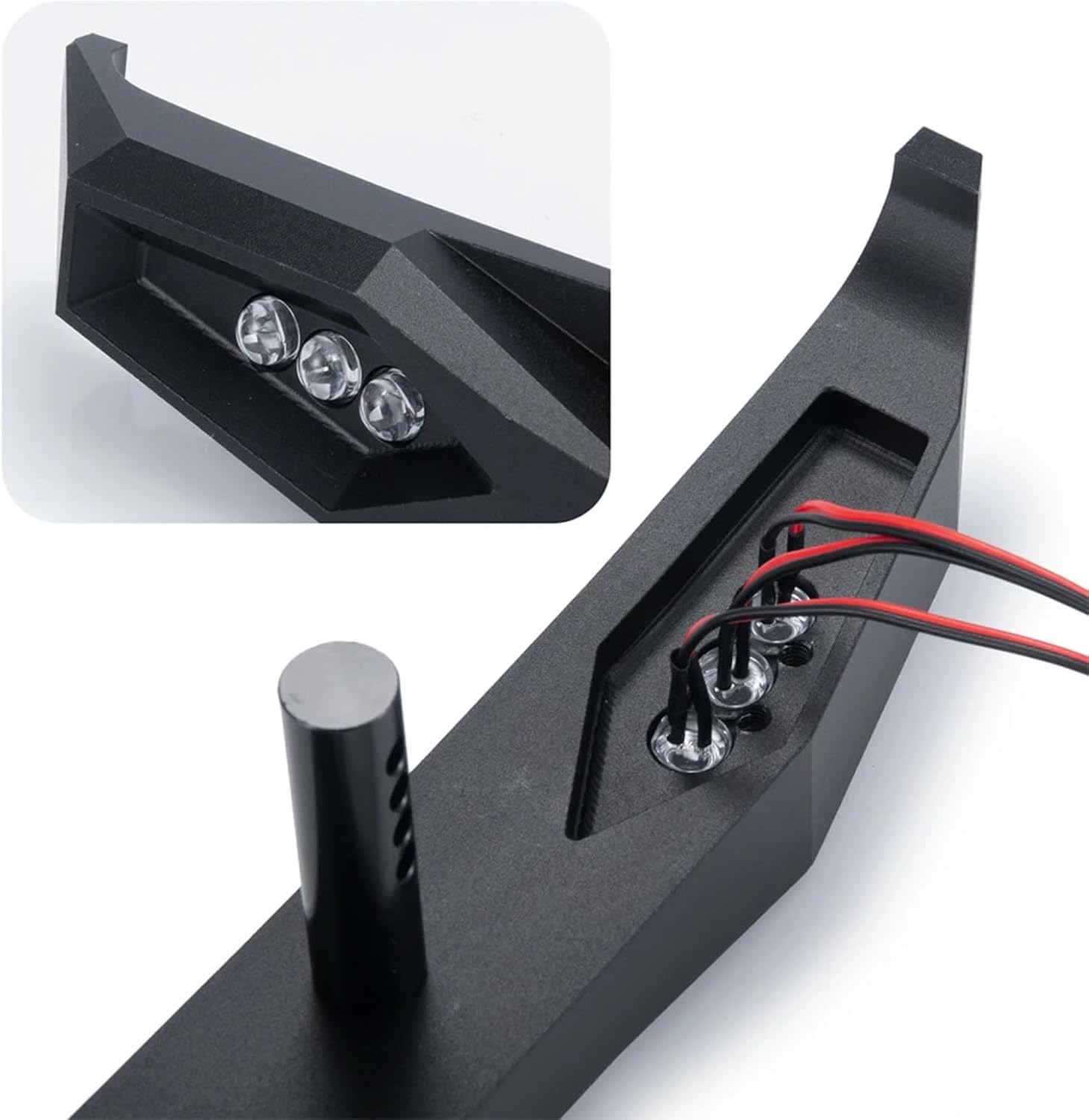 Compatible with Axial SCX6 AXI05000 for Wrangler AXI05001 Trail Honcho 1/6 RC Crawler Car Truck Metal Front Rear Bumper with Light RC Car Part Accessories(1set)