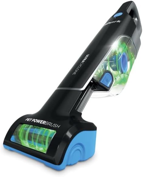 Shark Cordless Handheld Vacuum Cleaner – Ultra Cyclone Power, Pet Power Brush with PowerFins, Lightweight & Portable, XL Dustbin, Washable Filter, Crevice Tool – Black & Blue