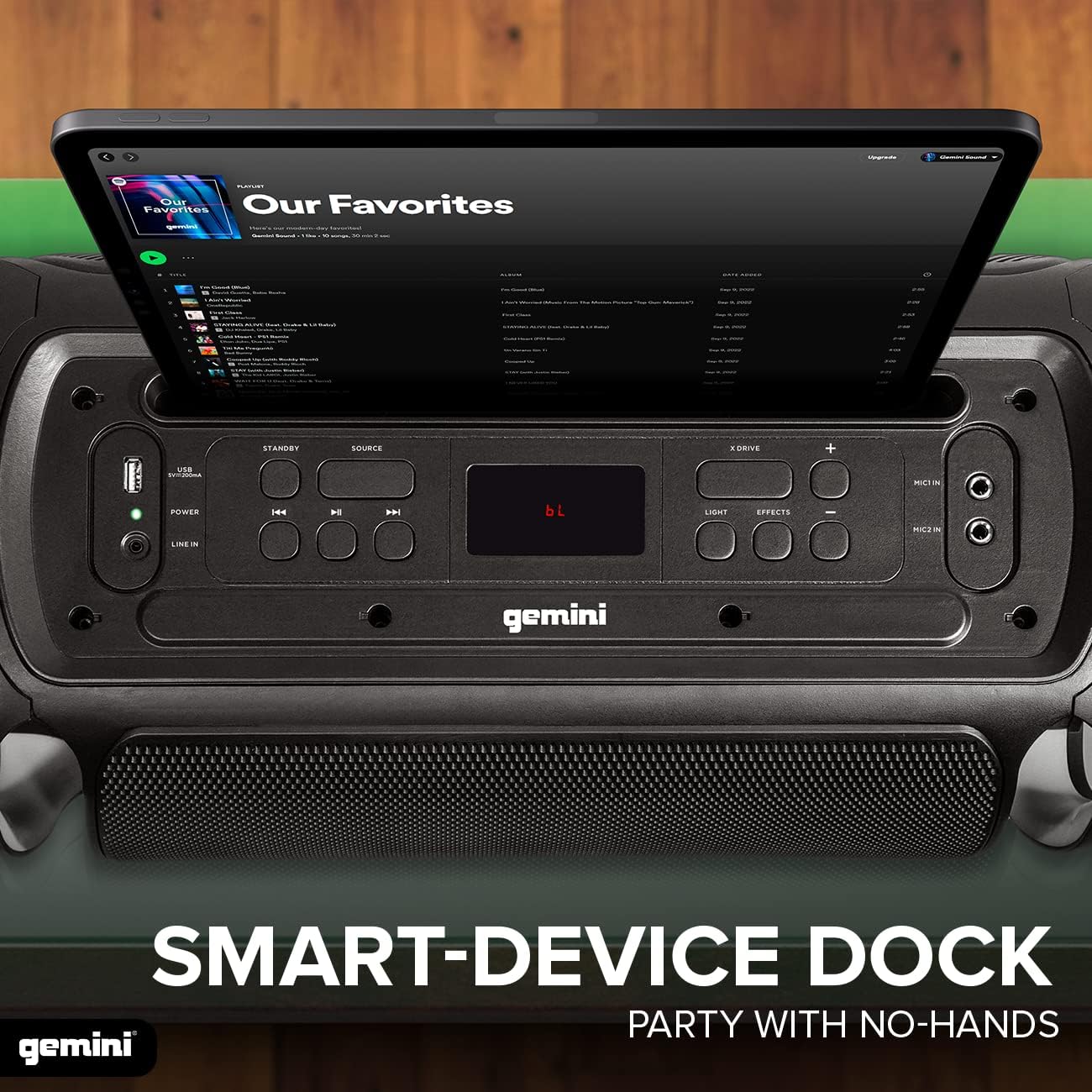 Gemini Bluetooth Stereo System for Home 3000W Peak Power Dual 12 Subwoofers