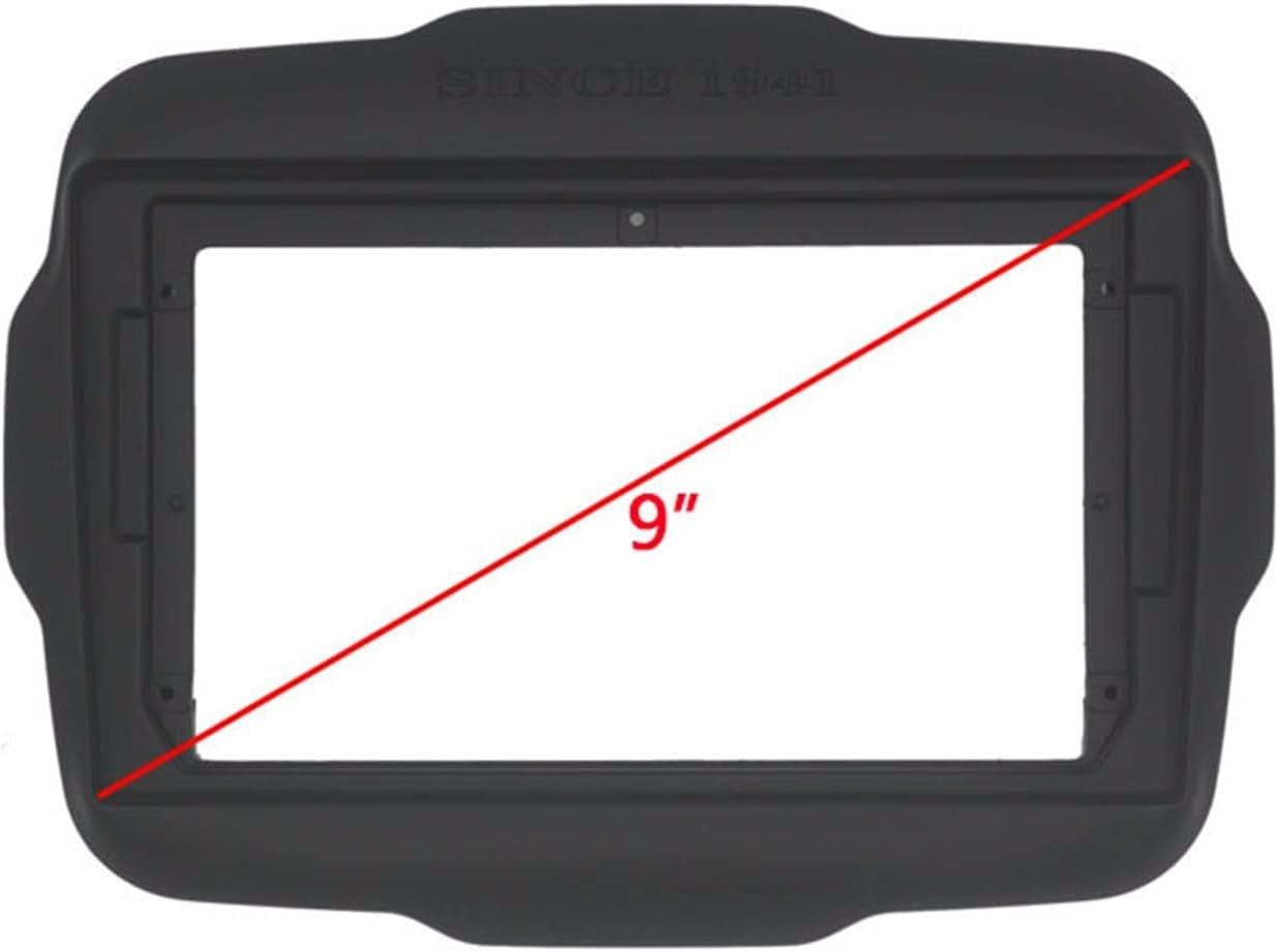 Sound-way - Single DIN Car Radio Frame Installatio 9 Inch Car Radio Frame kit and Cable Harness/Fit For JEEP Renegate 2014-2019 Panel CD DVD Player Audio Frame Dashboard Mount Kit Car Front Side Air