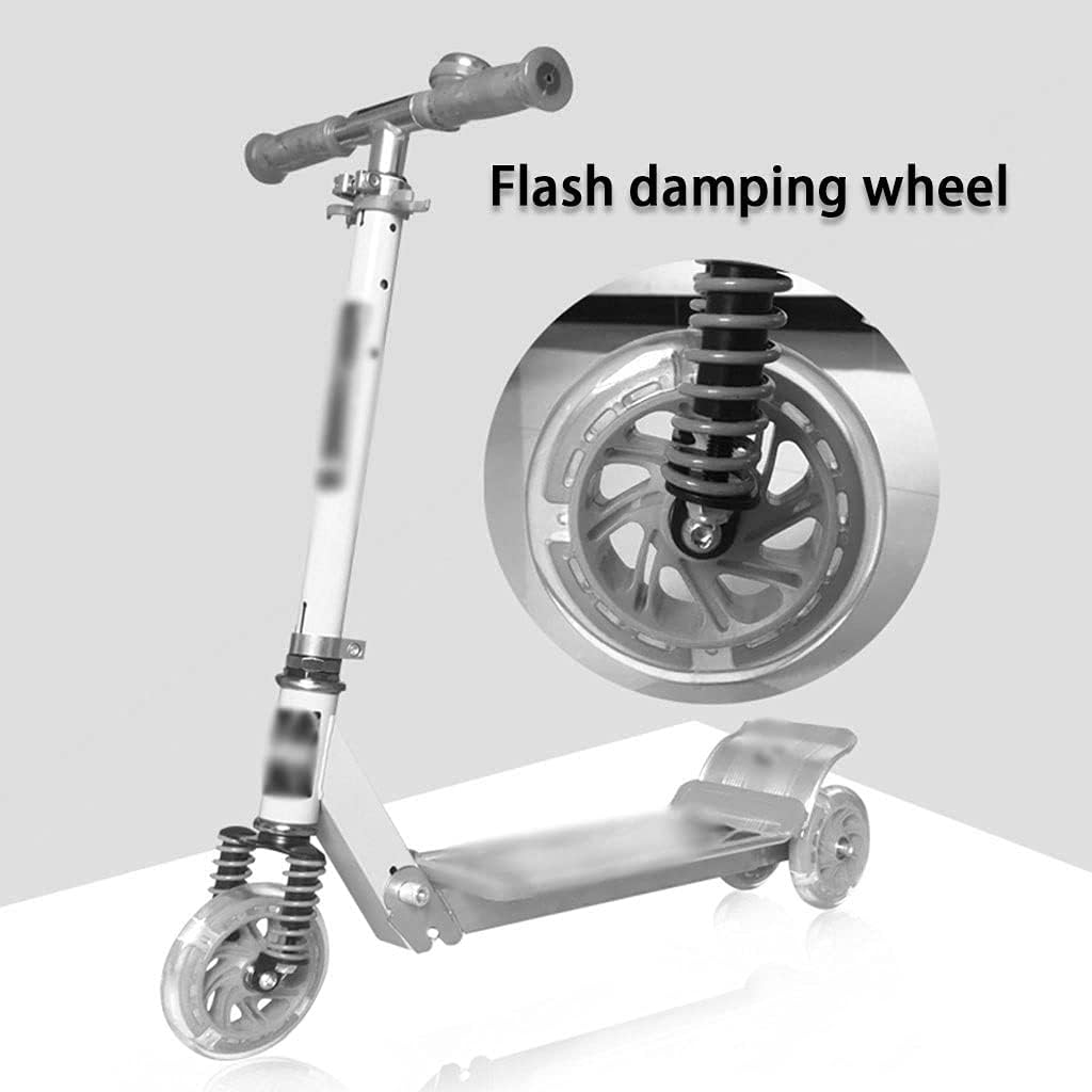 Scooters Adjustable Teenager Scooter Girls Outdoor Sport Scooters, Scooter with Flashing PU Wheels, Park Fitness Kick Scooter (Color : Blue, Size : 70 * 31 * 68-89cm)