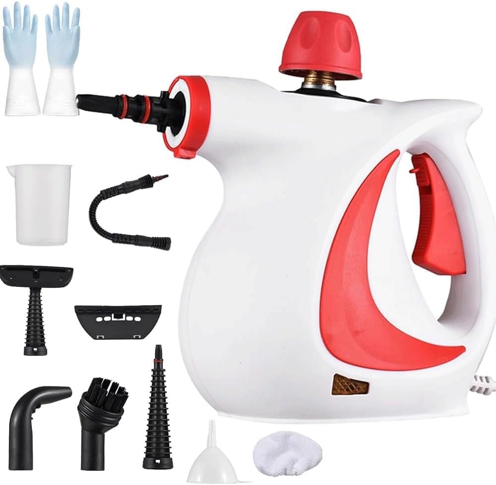 Steam Cleaner Handheld High Pressure Steam Cleaner Versatile Portable Steamer for Cleaning for Cleaning Kitchen Tile Floor Couch(Red)