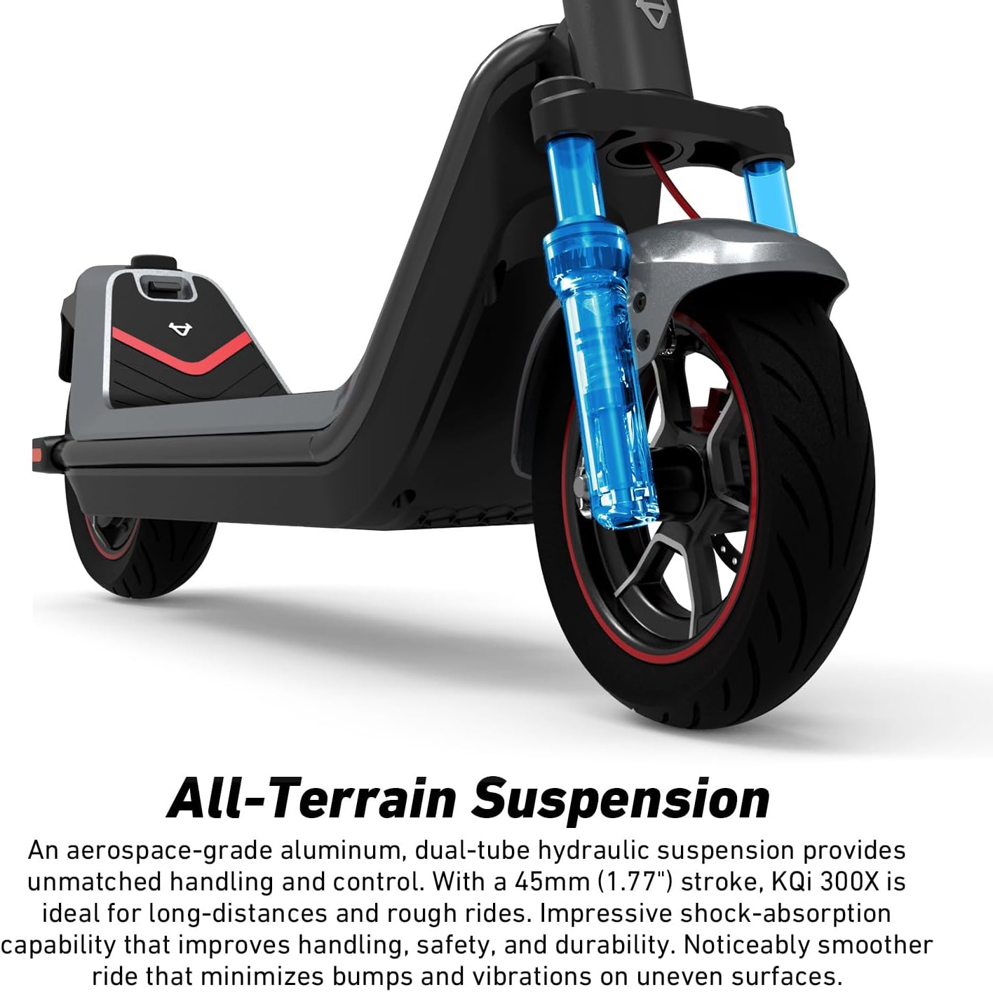 NIU K100P/K300P/K300X Electric Scooter Adult - E Scooter with Suspension, 600-1000W Peak Power, 18-37.3 Miles Max Range, Top Speed 17.4-23.6MPH, Commuting E-Scooter
