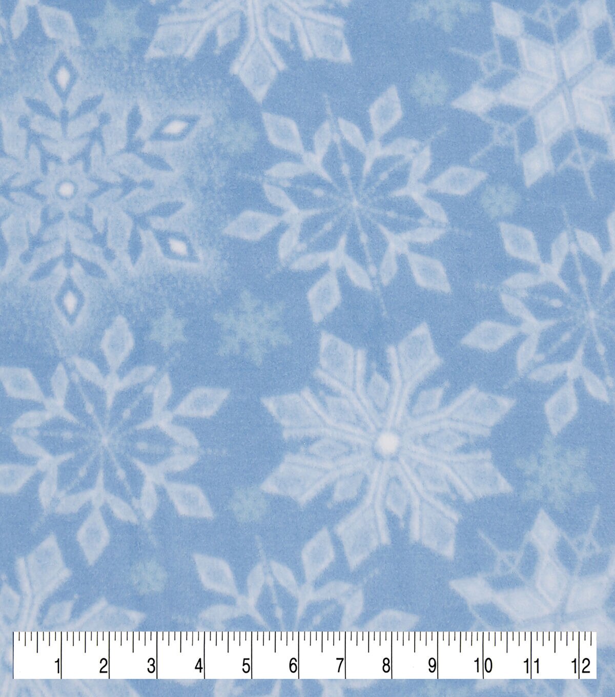 Intricate Snowflakes on Blue Anti Pill Fleece Fabric