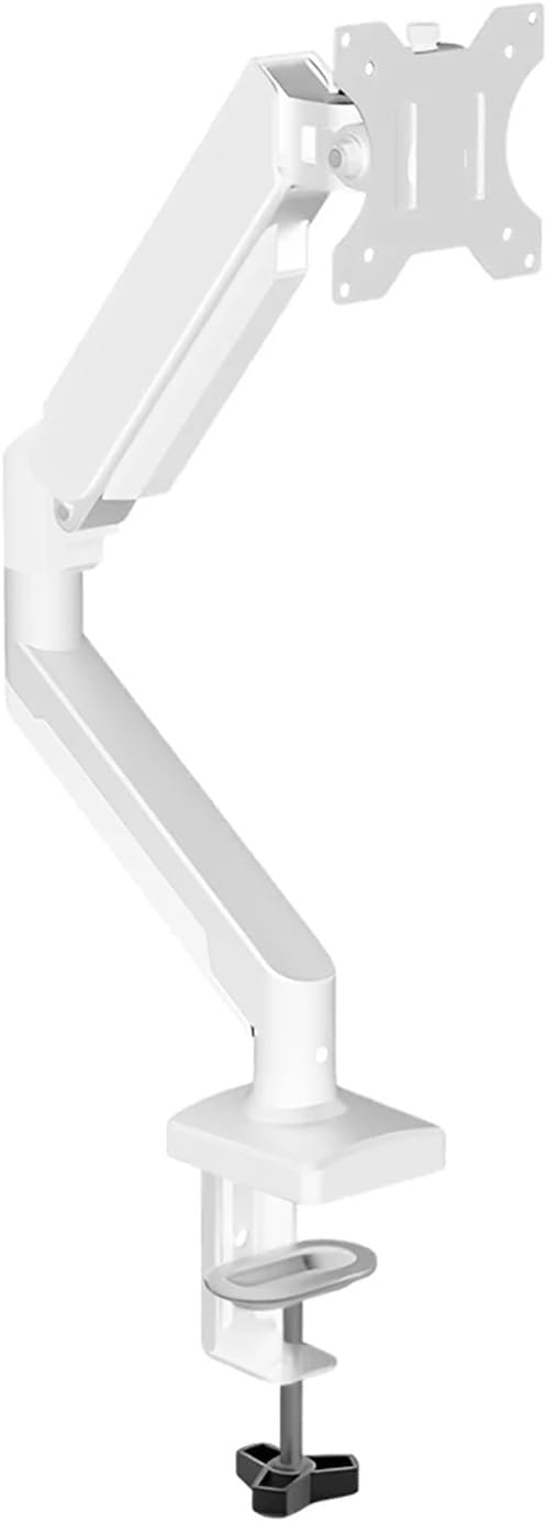 Single Monitor arm Adjustable Gas Spring Single Monitor Stand Desktop Monitor Stand, Supports up to 17.3-inch Screen Computer(White)