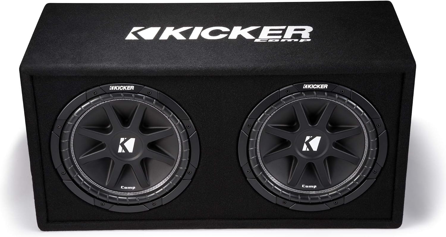 KICKER 43DC122 Dual Comp 12-inch Vented Subwoofer Enclosure 2-Ohm