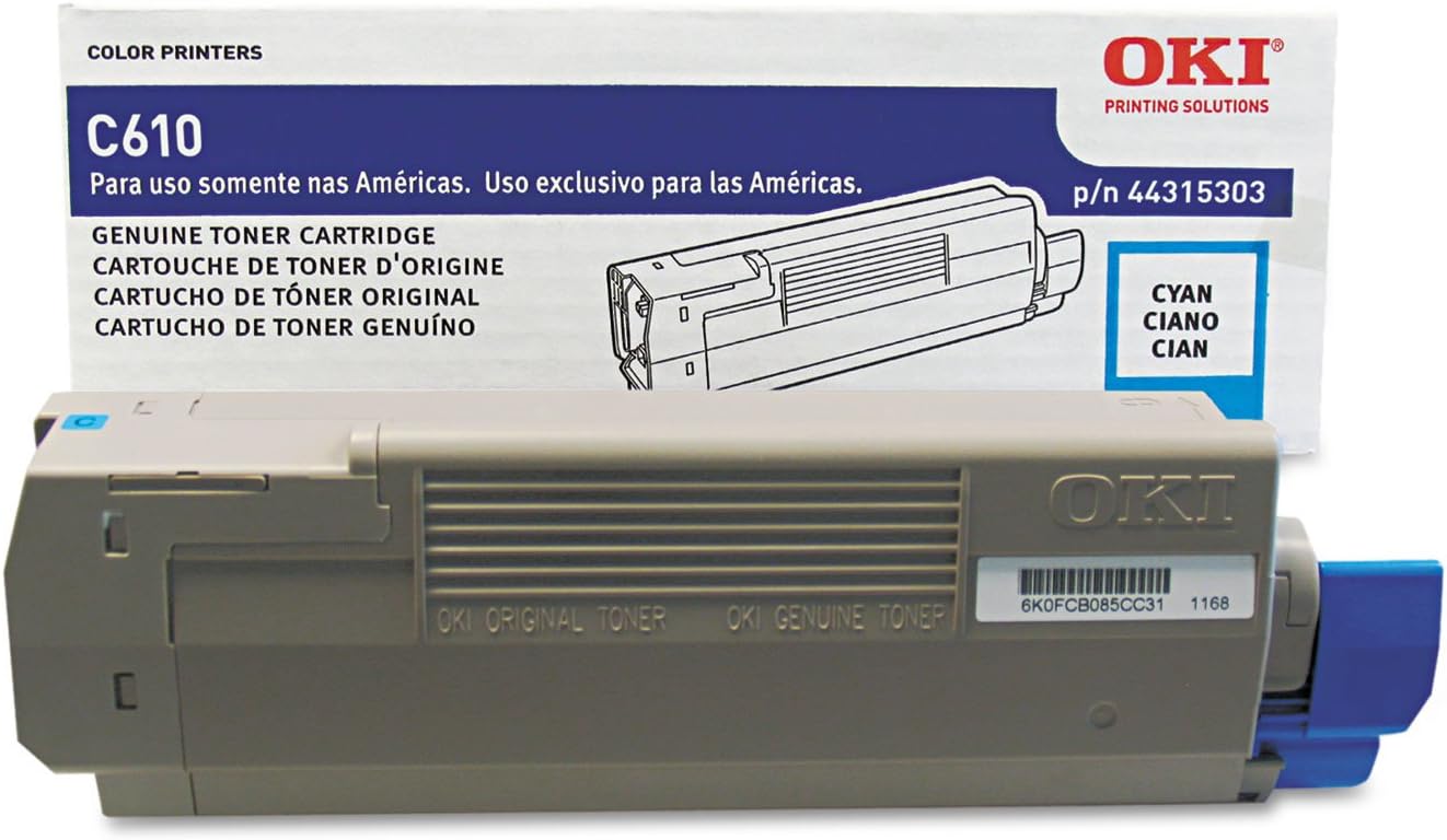 OKI Data 44315303 Toner Cartridge (Cyan) in Retail Packaging