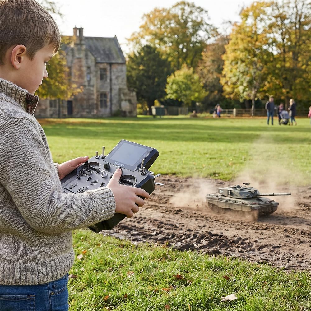 18 Channel RC Radio Controller with 3.5 Inch Touchscreen, Dual Antenna Transmitter Receiver for Drone Helicopter Car Boat