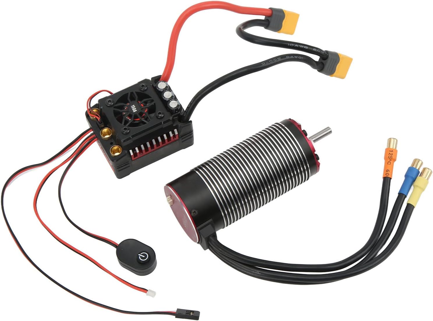 150A Waterproof ESC High RC Brushless Motor ESC Set for 1/8 Scale RC Car