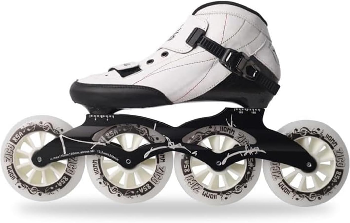 Speed Skates Inline Professional for Adults, 4 X 90-110 Mm Wheels Single Row Adjustable Lightweight Racing Skates for Beginners and Teens Fitness Skating Roller Skates Unisex