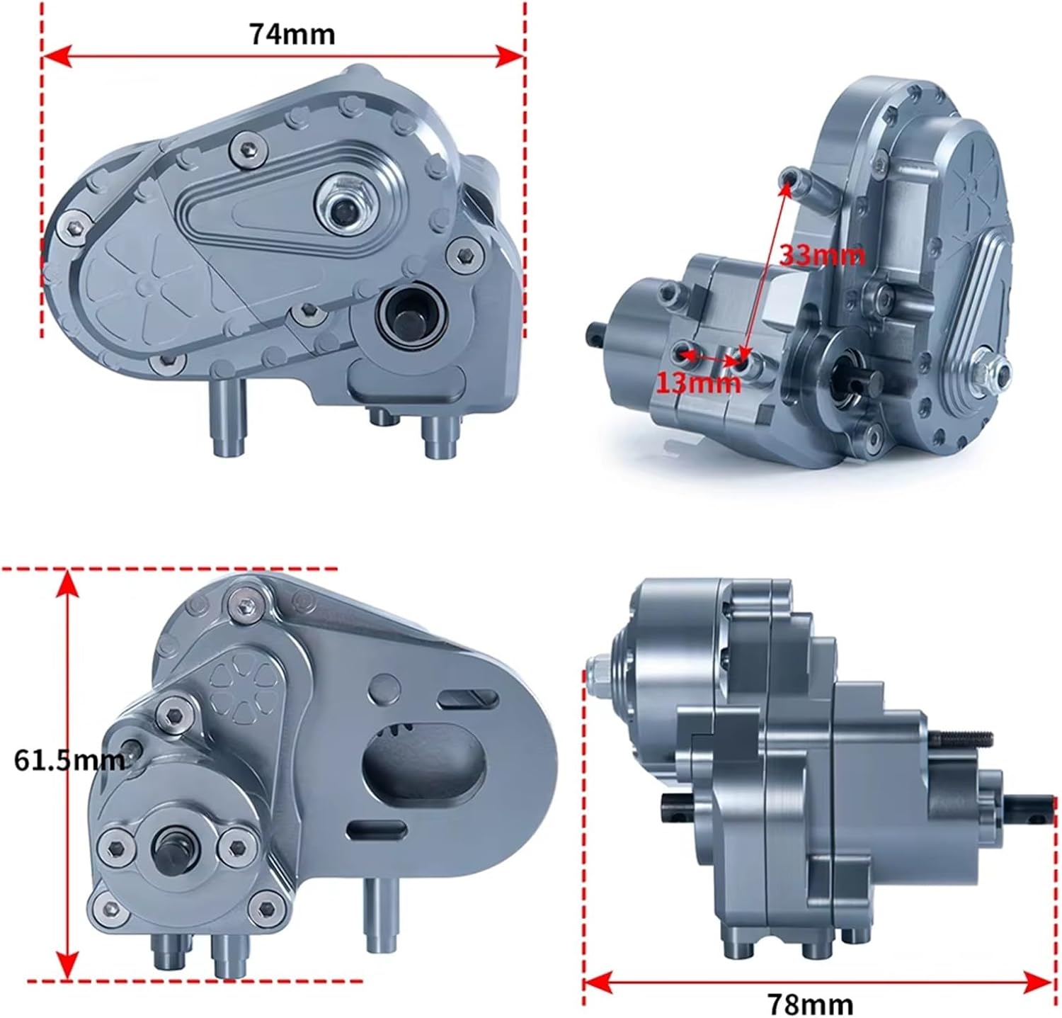 Compatible with Axial for SCX10 II for AXI03004 for Capra 1/10 RC Car Crawler Parts Dig Transmission Box Metal Complete Gearbox Dig Gear RC Car Part Accessories