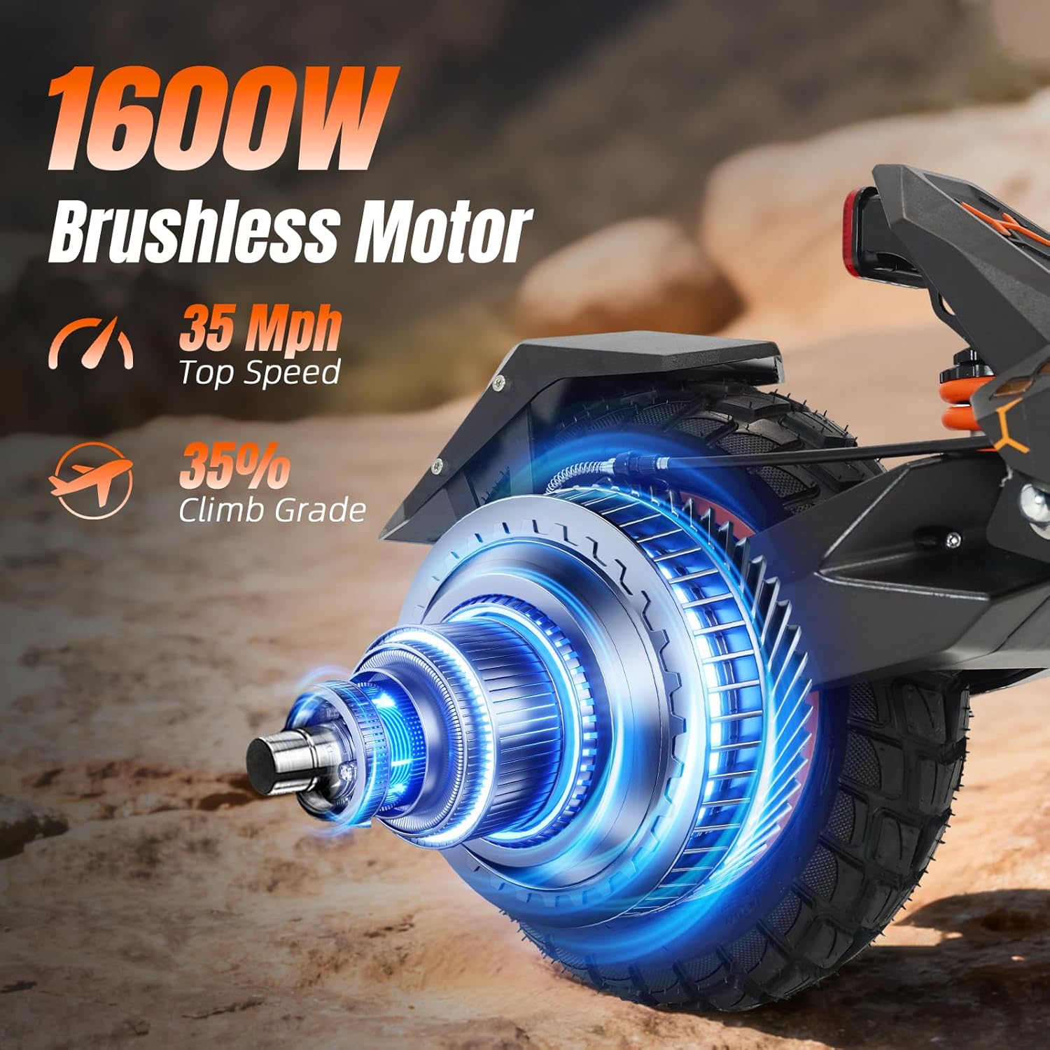 Off Road Electric Scooter for Adults – 5000W/1600W Fast E Scooter, 35/50Miles Long Range, 35/45MPH Max Speed, Heavy Duty 400 LB Capacity,Foldable Kick Scooter with Full Suspension for Commuter Outdoor