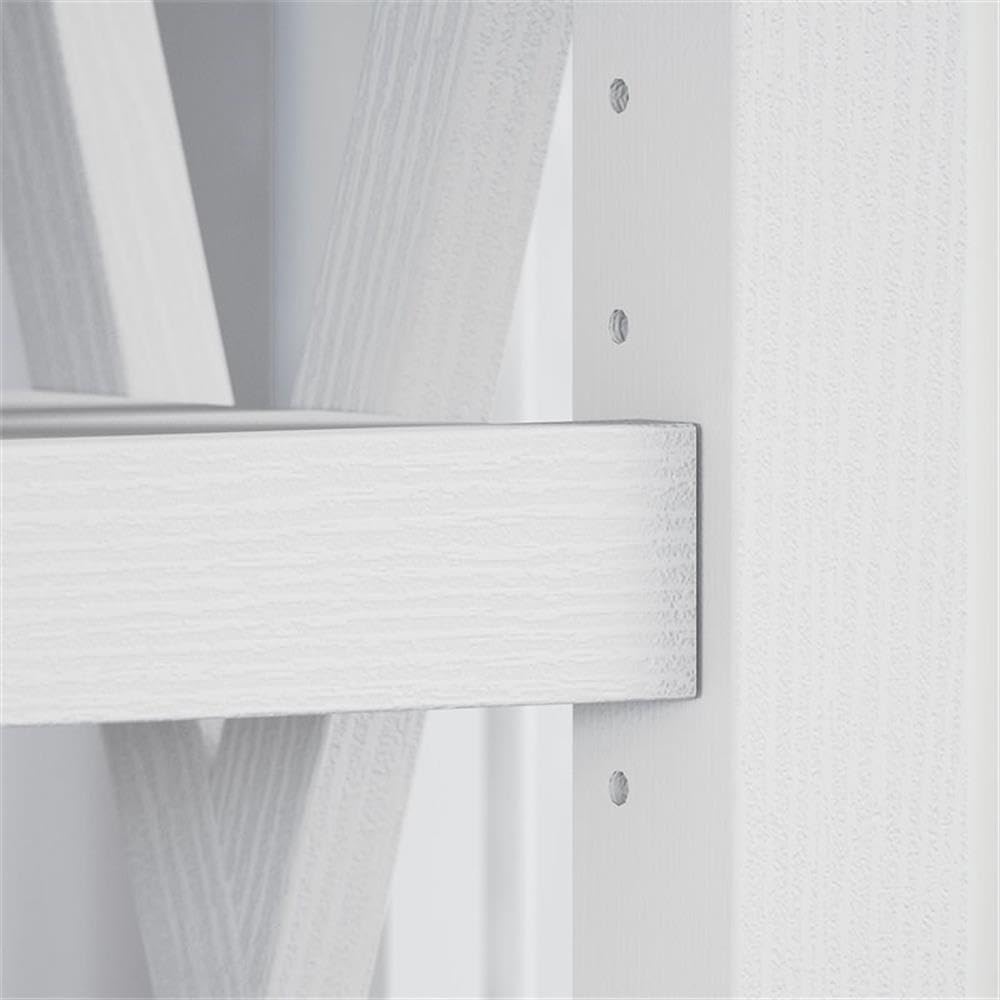 Home Square 5 Shelf Wood Bookcase Set in Pure White Oak (Set 0f 2)