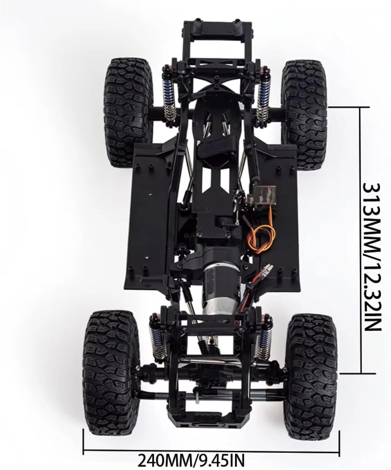 for TRX4 D90 1/10 313mm Wheelbase for Chassis Frame Builders Kit with 2-Speed Transmission 35T 550 Motor RC Crawler Upgrade RC Car Parts(Chassis with Wheel)