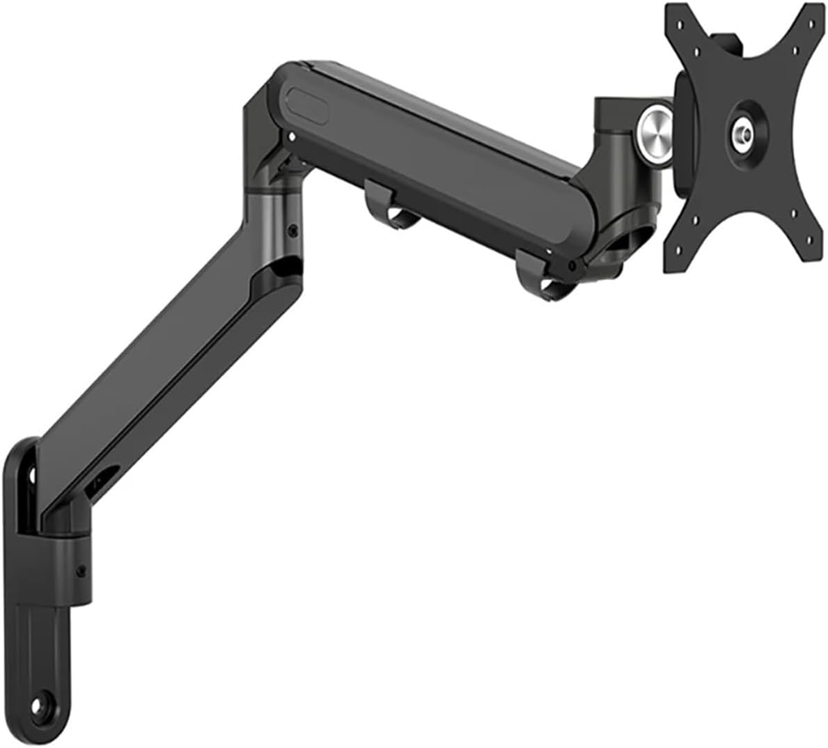 OZ-1W Aluminum height-adjustable wall-mounted 17-32-inch LCD LED monitor stand air-supported monitor mounting bracket(Silver Gray)