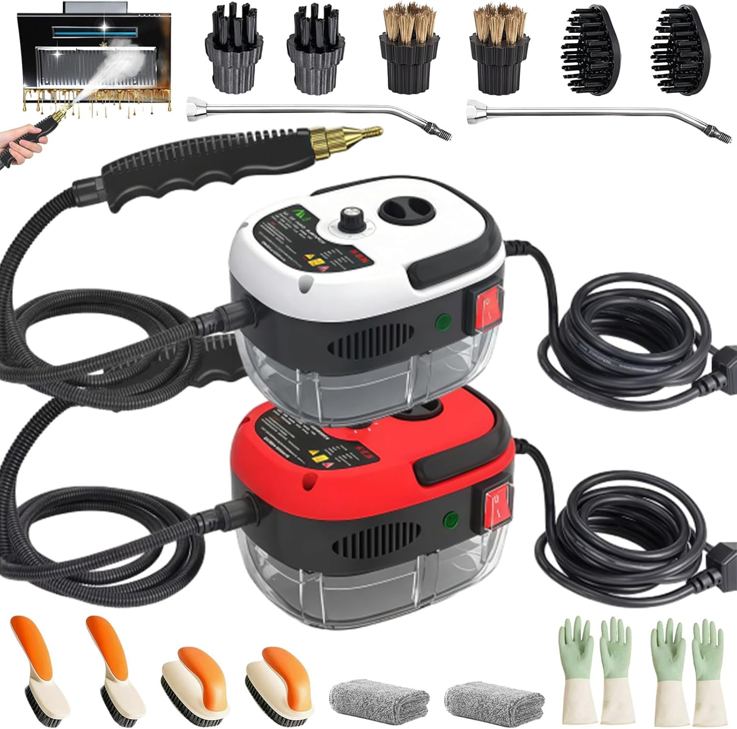 Limpiador a Vapor Presurizado De Alta Temperatura Portatil De 2500 W, 6-Level Adjustable High Pressure Steam Cleaner, 15s Heat-Up, Water Monitoring, Hand Held Steam Cleaner for Home, Carros (Mix)