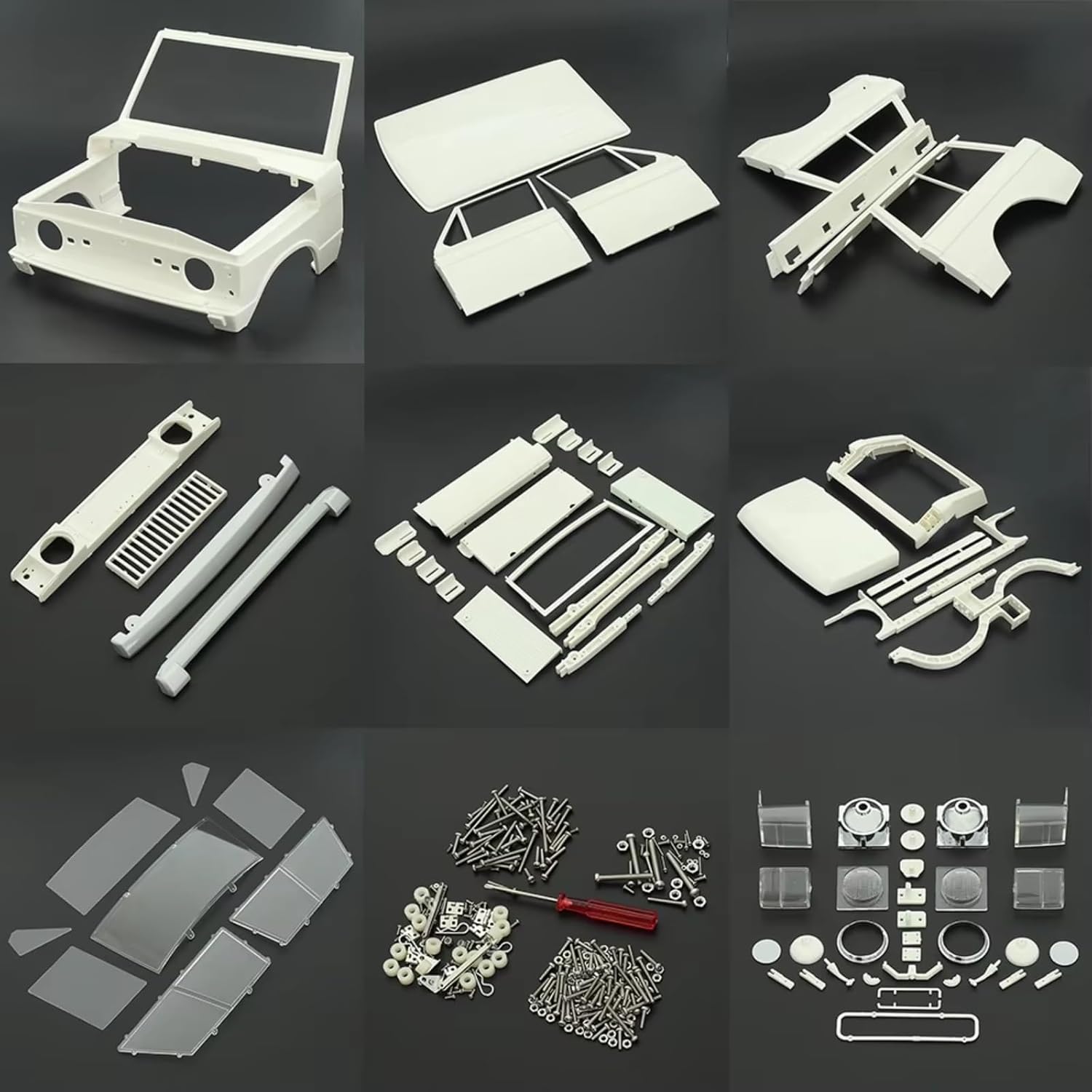 RC Car Parts Compatible with Axial for SCX10 for TRX4 1/10 RC Crawler Car Upgrade Parts Replacement Accessories ABS Hard Body(3 Door Body Set)