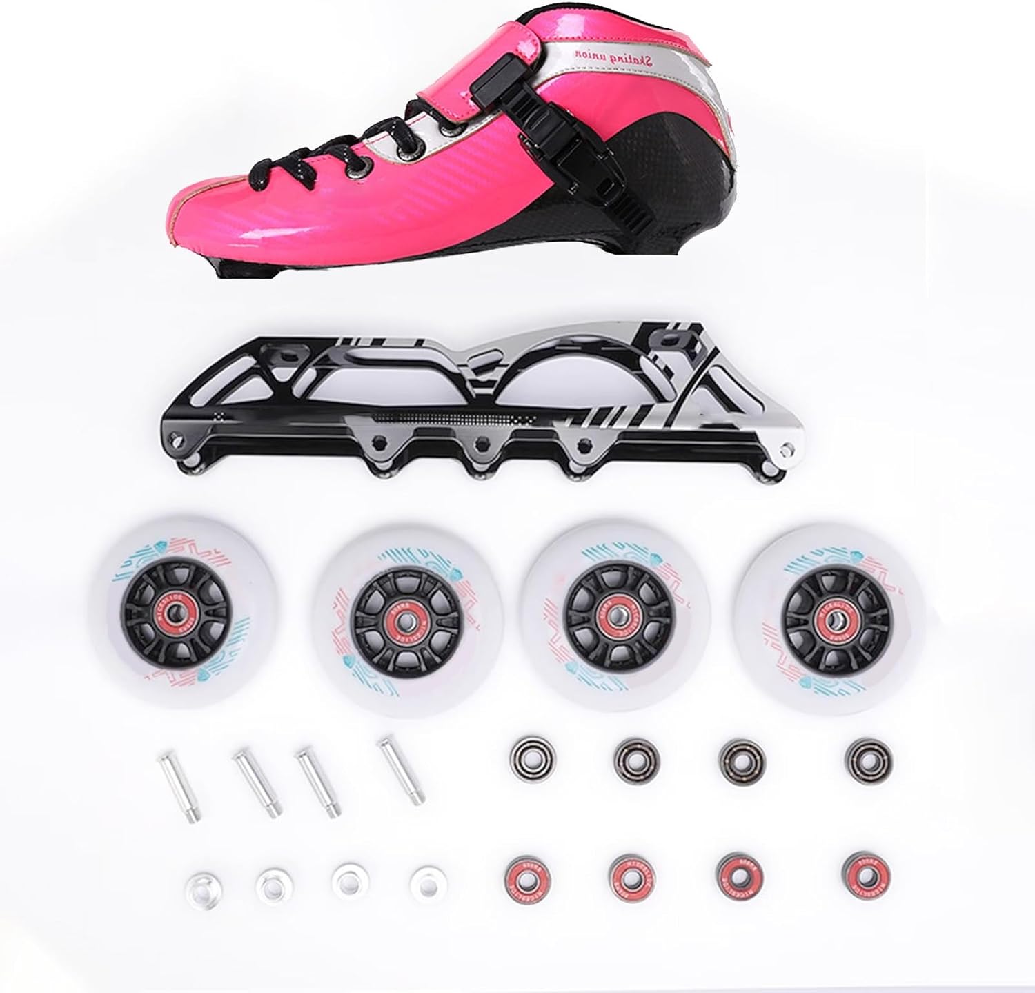 Inline Speed Skates Adult for Women and Mens, Carbon Fiber Professional Marathons Skates, Heat Moldable High Performance Racing Skates, Unisex