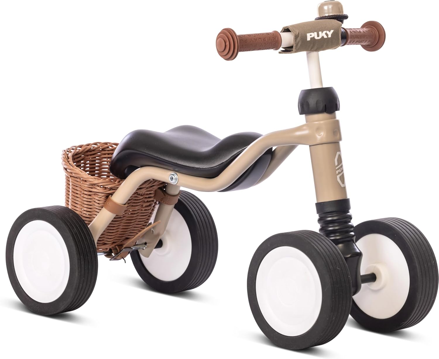 Puky WUTSCH Bundle | Safe Balance Bike for Toddlers from 1.5 Years | Ride-On Vehicle with Basket | Swing Axle Prevents Tilting | With Safety Handlebar Grips | Quiet Float Wheels | Dusty Sand
