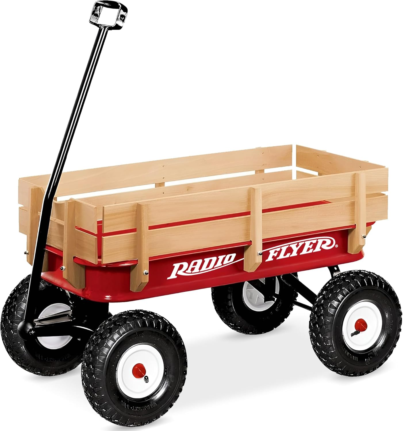 Radio Flyer Kids Wagon, Rolling Cart, Beach Cart, Carts with Wheels, Outside Toys for Toddlers 1-3, All-Terrain Steel & Wood Wagon for Kids, for Gardening, Camping, Outdoor Play, for Ages 1.5+ Years